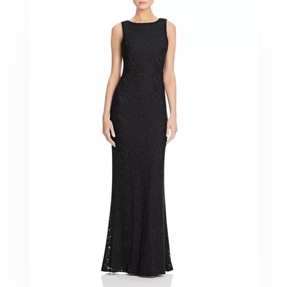 ALICE + OLIVIA NWT Beaded Sachi Open Back Ballgown Blue Black Lace Size 0 - Picture 4 of 13